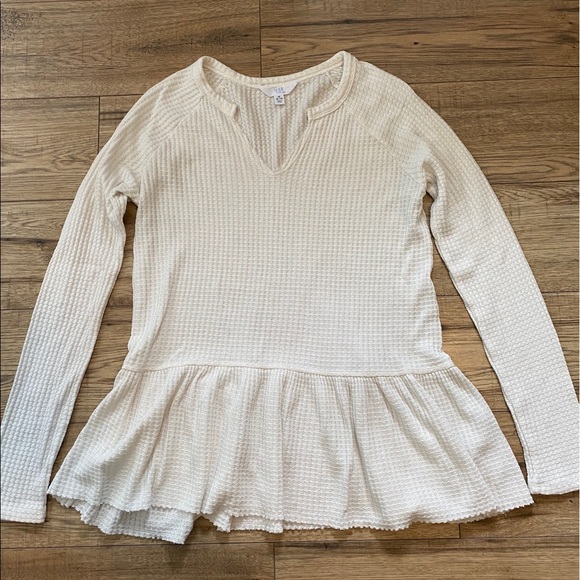 Time and Tru Tops - TIME AND TRU White Long-Sleeve